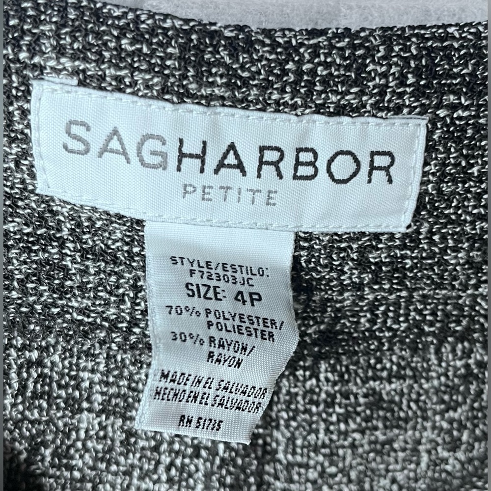 SAG Harbor Vintage Petite  A Line Skirt Black & White Size 4P - Picture 2 of 7